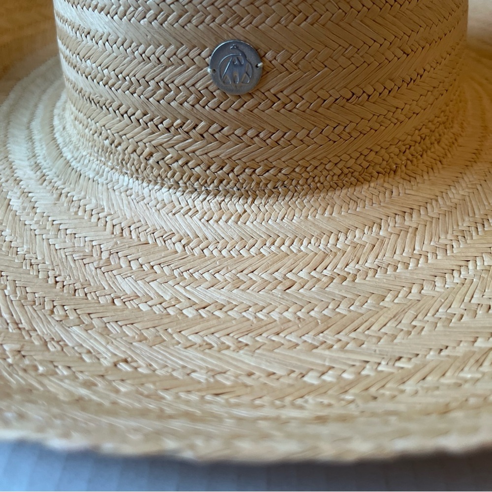 Freya S/M Women's Beige Straw Wheat Wide Brim Sun Hat 💖NWT - Picture 2 of 10